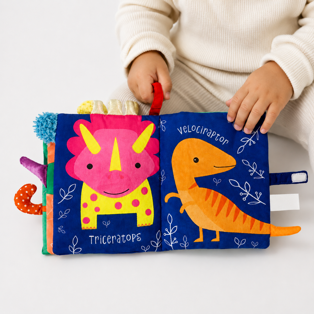 Montessori Stoffbuch Dinosaurier