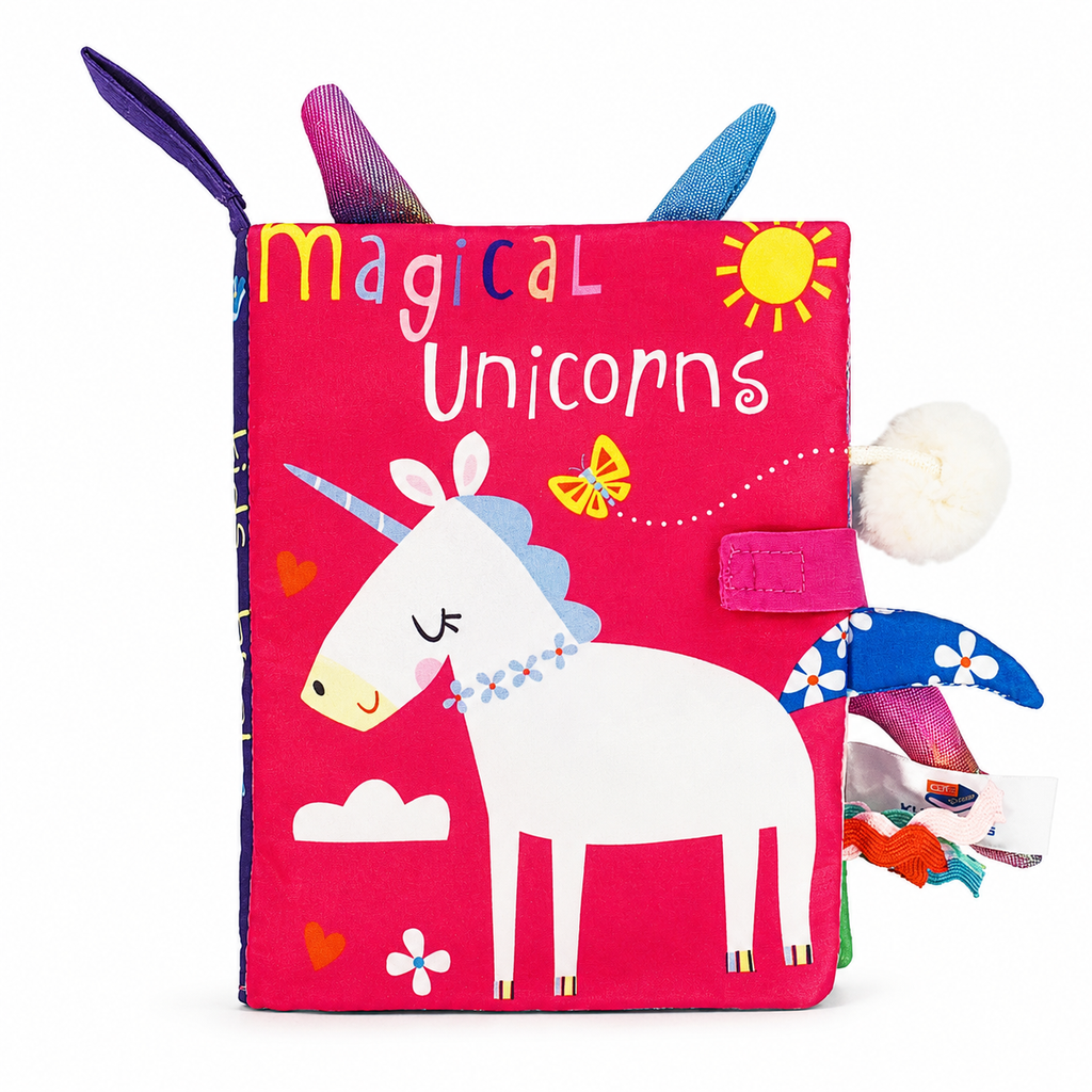 Montessori Stoffbuch Einhorn
