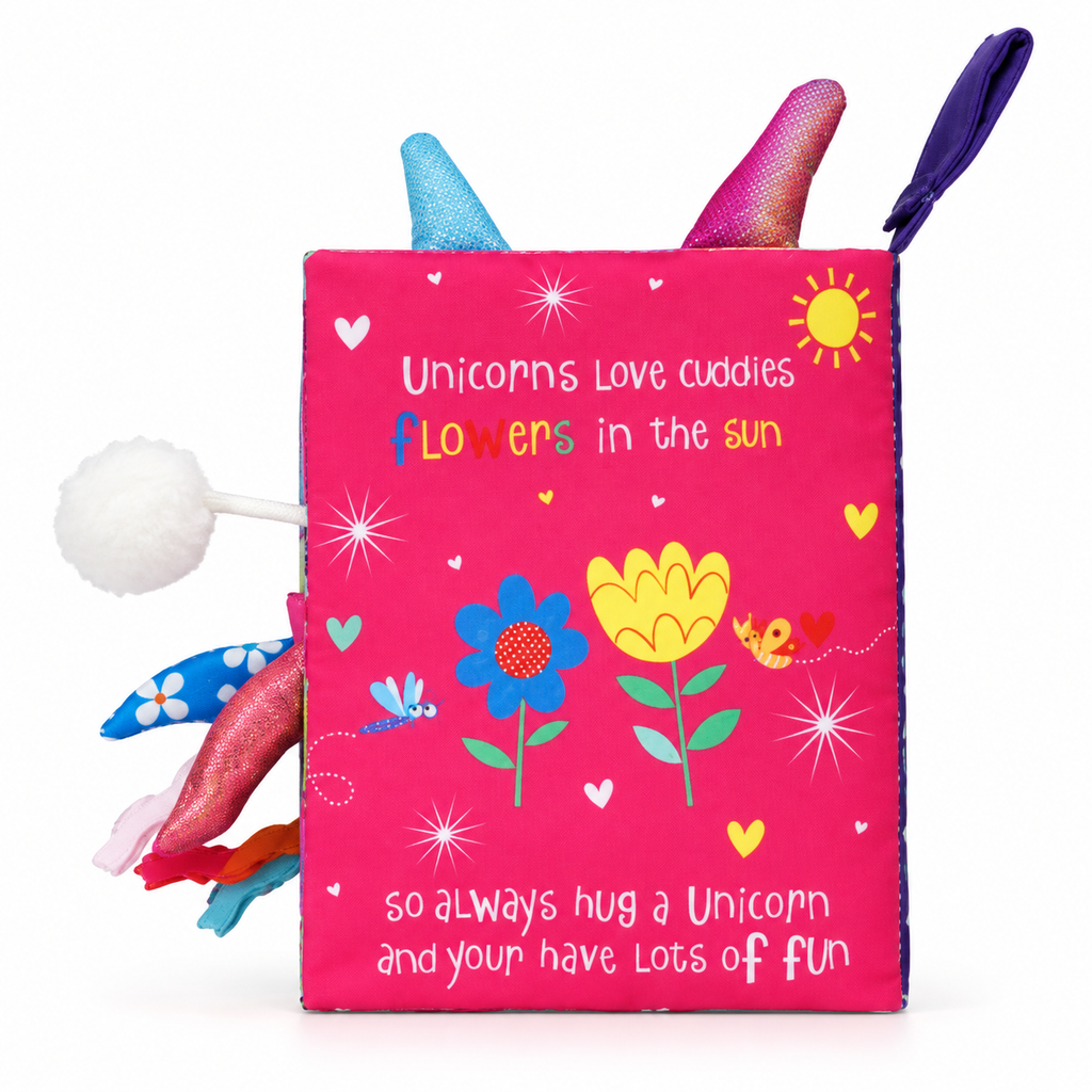 Montessori Stoffbuch Einhorn