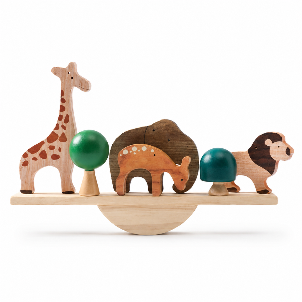 Montessori-Balancierspiel mit Waldtieren