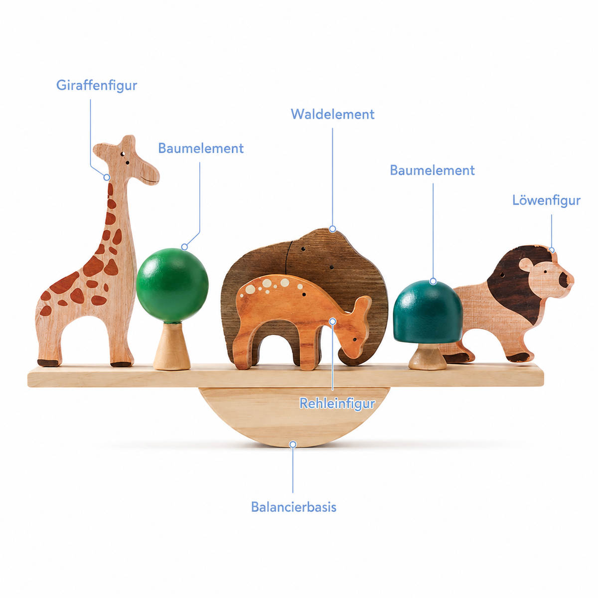 Montessori-Balancierspiel mit Waldtieren