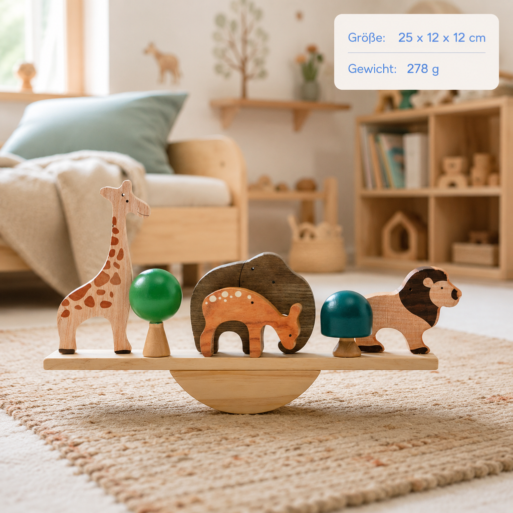 Montessori-Balancierspiel mit Waldtieren