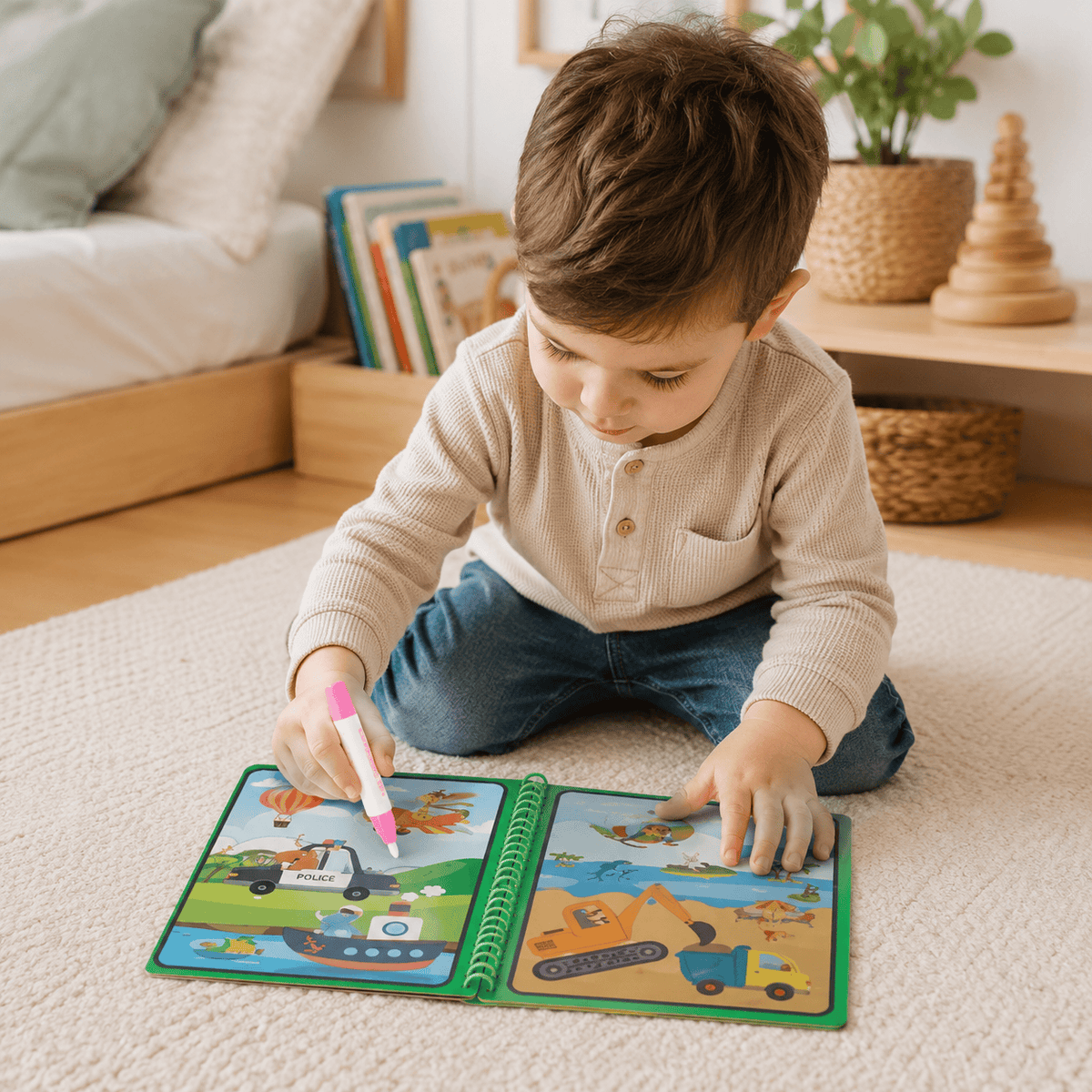 Montessoriland Montessori-Wassermalbuch mit Fahrzeugen