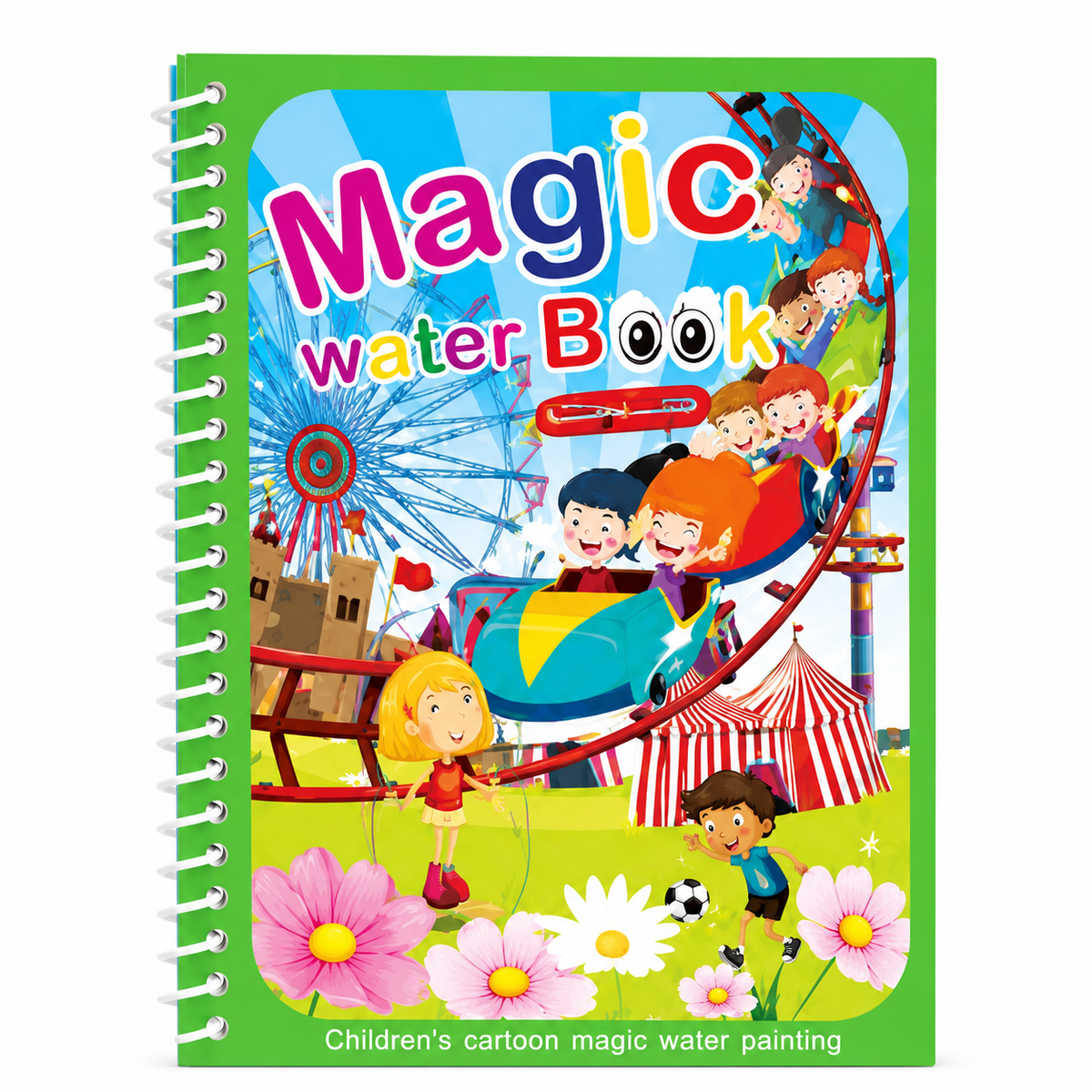 Montessori-Wassermalbuch mit Freizeitparkmotiven