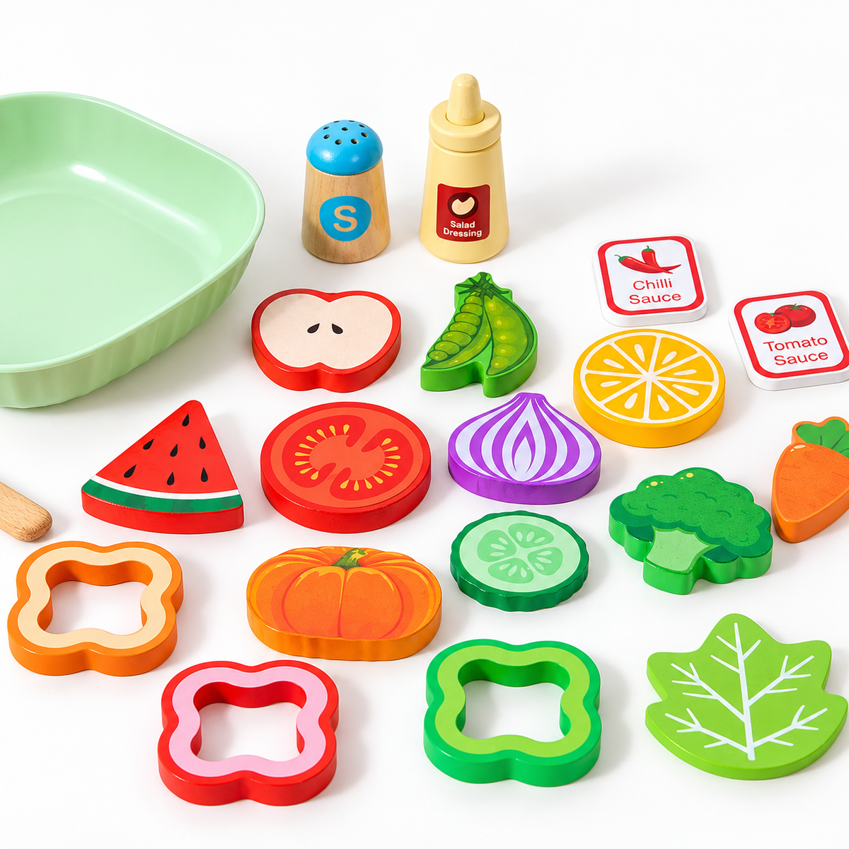 Montessori Salat-Set aus Holz