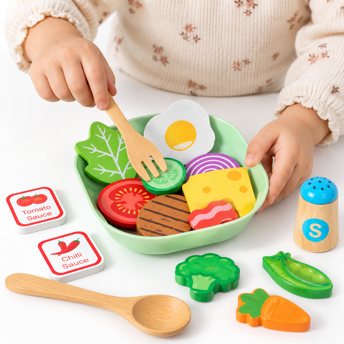Montessori Spielset mit Lebensmitteln