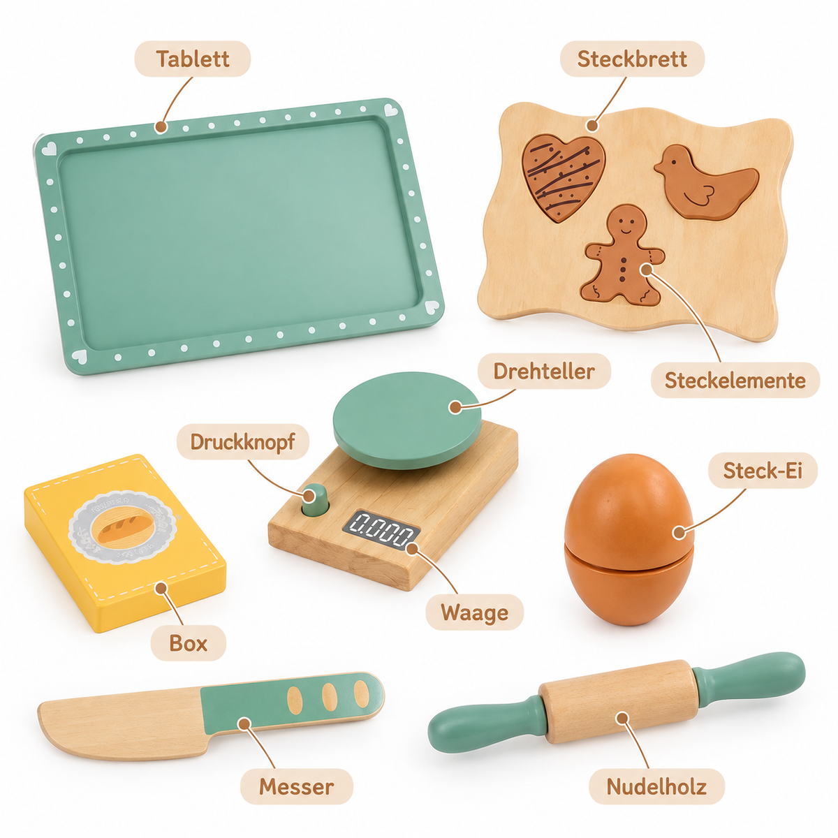 Montessori Backset aus Holz