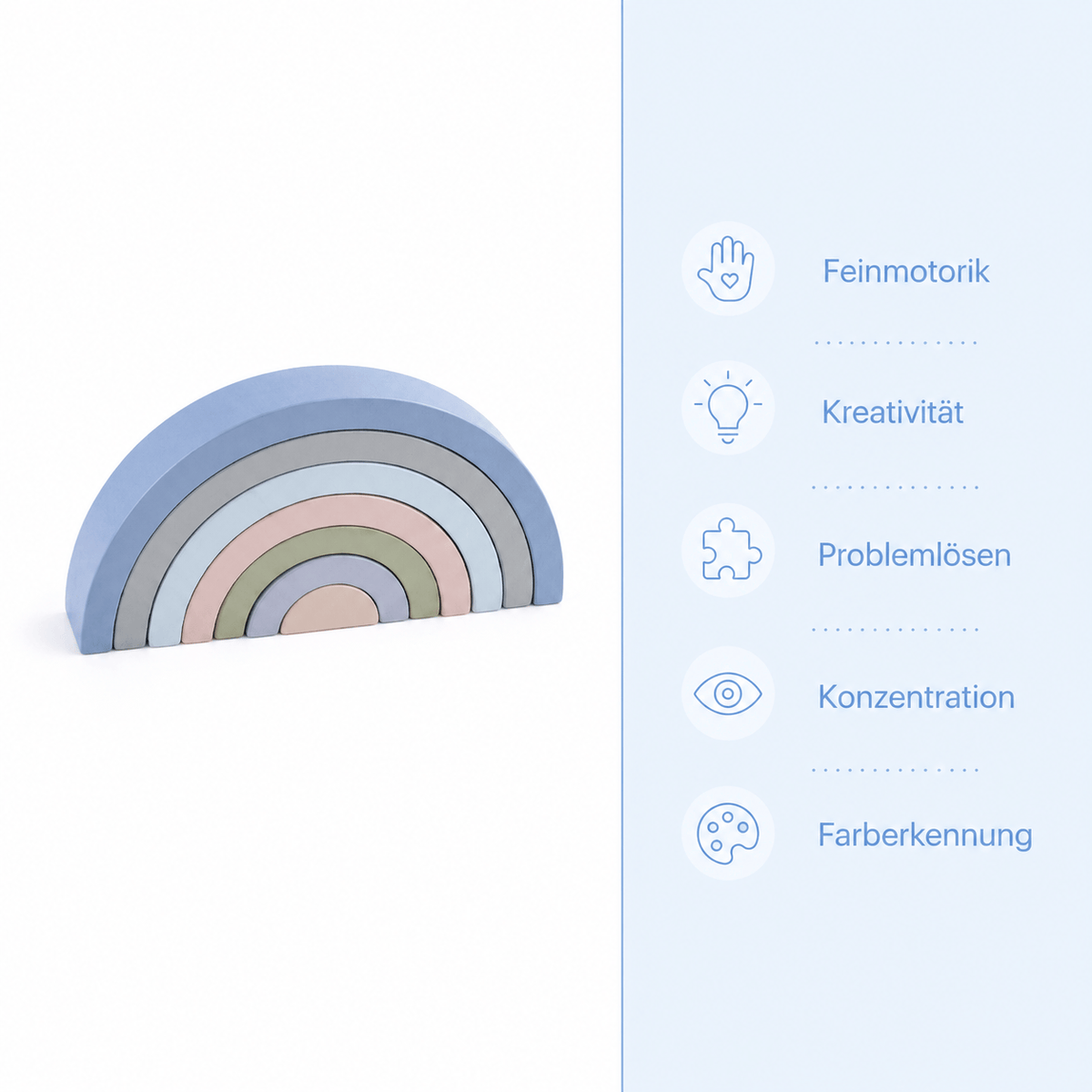 Montessoriland Montessori-Regenbogen-Stapelspiel