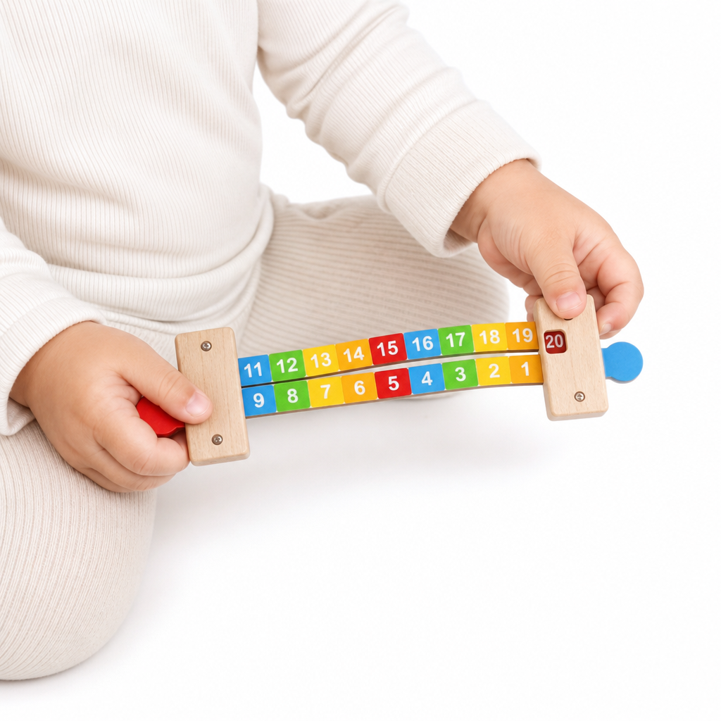 Children Wooden Math Arithmetic Learning Toys Montessori Teaching Addition Ruler Educational Number Toys For Kids Teaching Aids - Entrain de jouer fond blanc