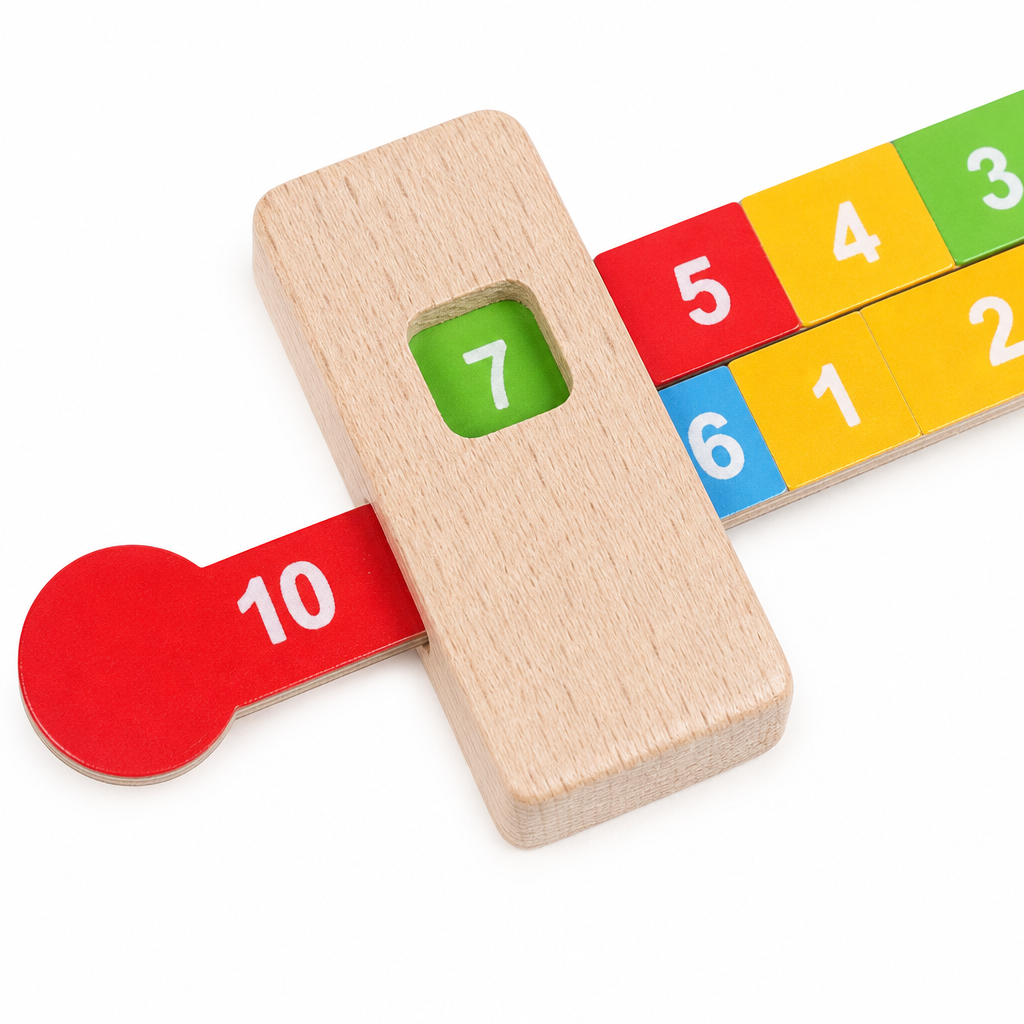 Children Wooden Math Arithmetic Learning Toys Montessori Teaching Addition Ruler Educational Number Toys For Kids Teaching Aids - Close up