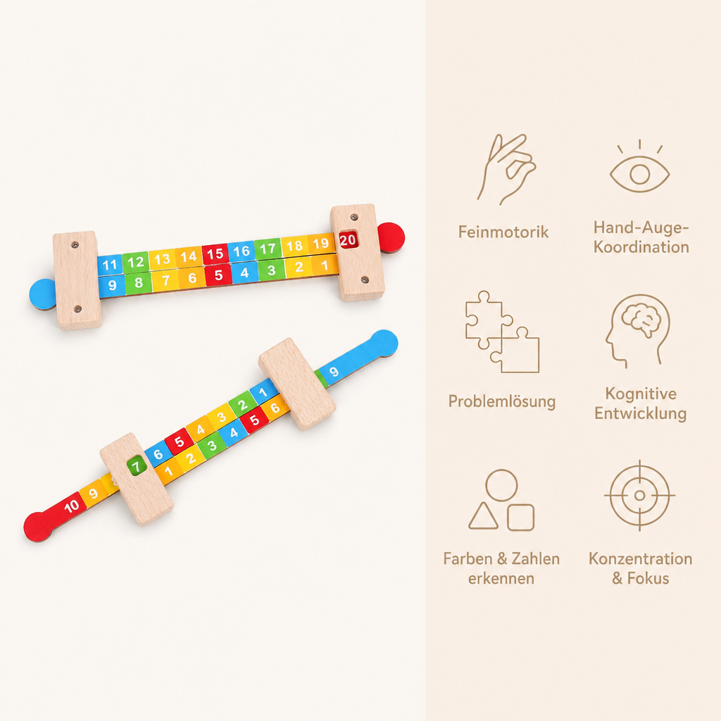 Children Wooden Math Arithmetic Learning Toys Montessori Teaching Addition Ruler Educational Number Toys For Kids Teaching Aids - Avec Bénéfices