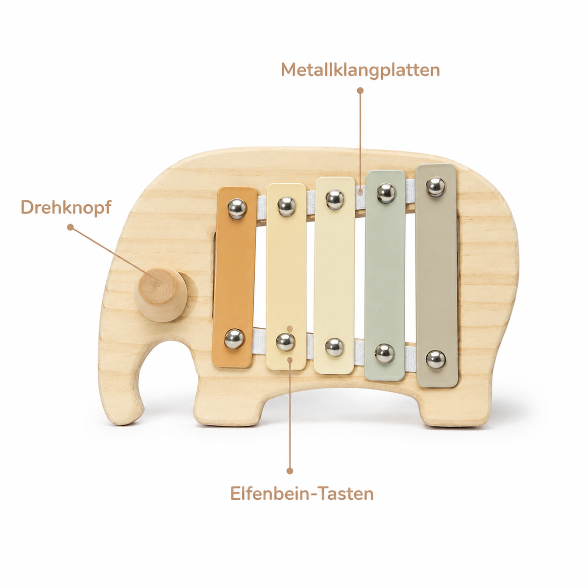 Elefanten-Xylophon aus Holz für Kleinkinder - Pointe des choses