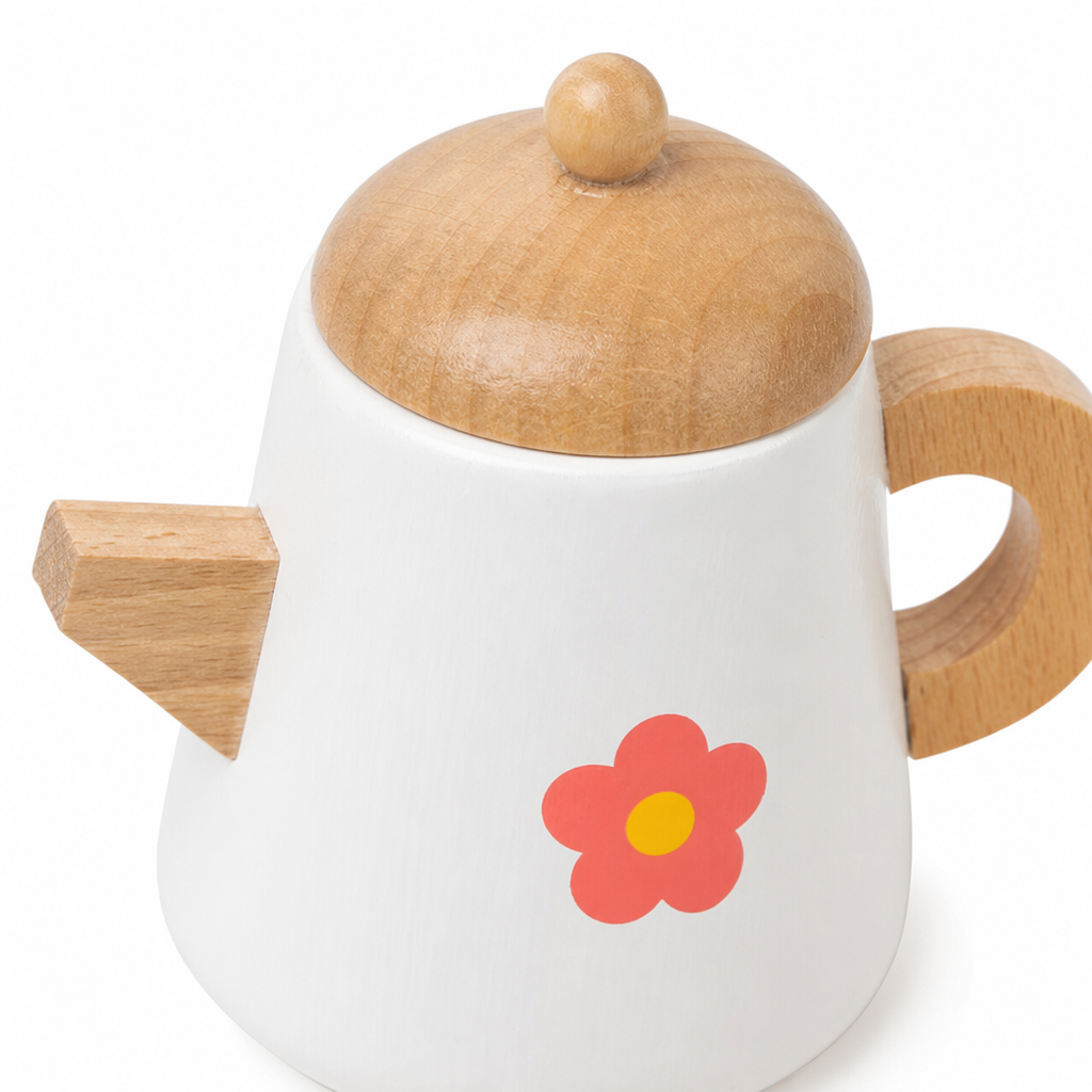 Holz-Teeservice für Kinder – Rollenspiel-Set - Close up