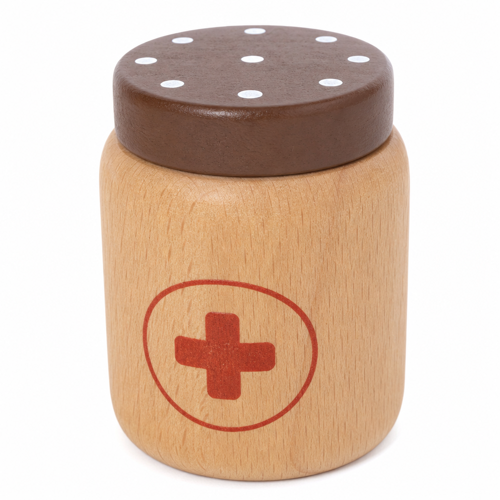 Montessori Arztkoffer aus Holz - Close up