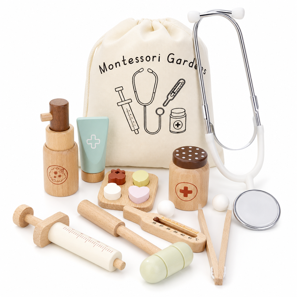 Montessori Arztkoffer aus Holz - PackShot Principal