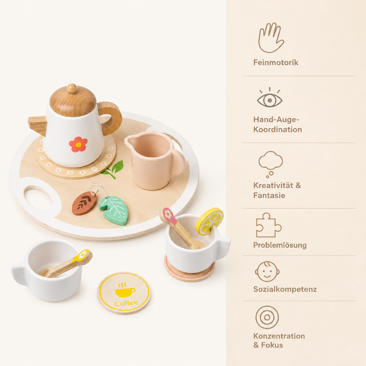 Montessori Holz-Teeservice für Kinder - Avec Bénéfices