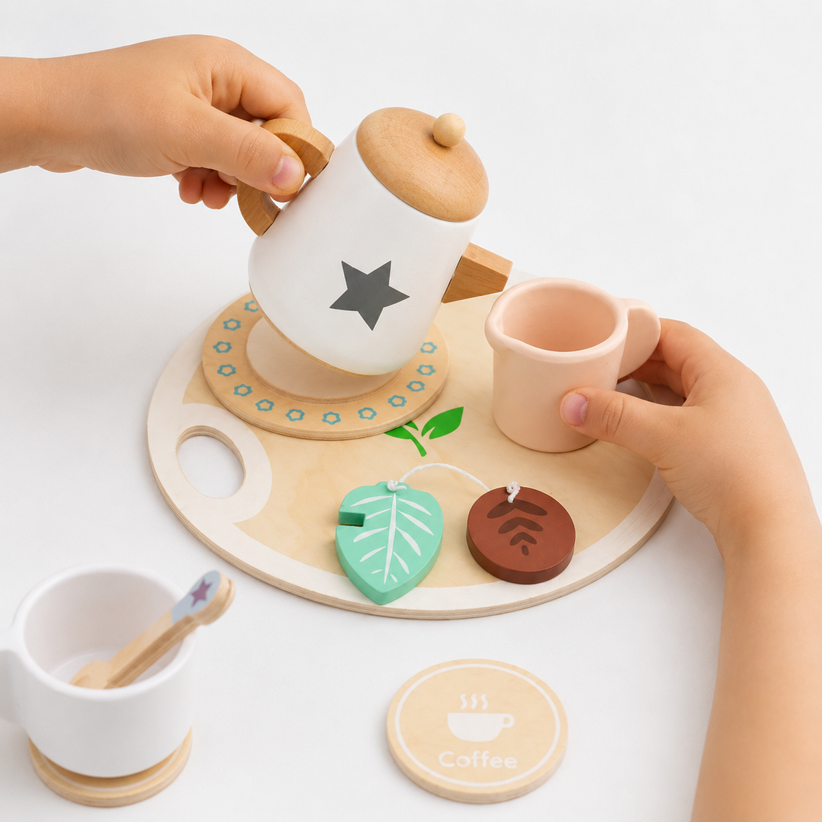 Montessori Holz-Teeset für Kinder - Entrain de jouer, mais avec les caractéristiques