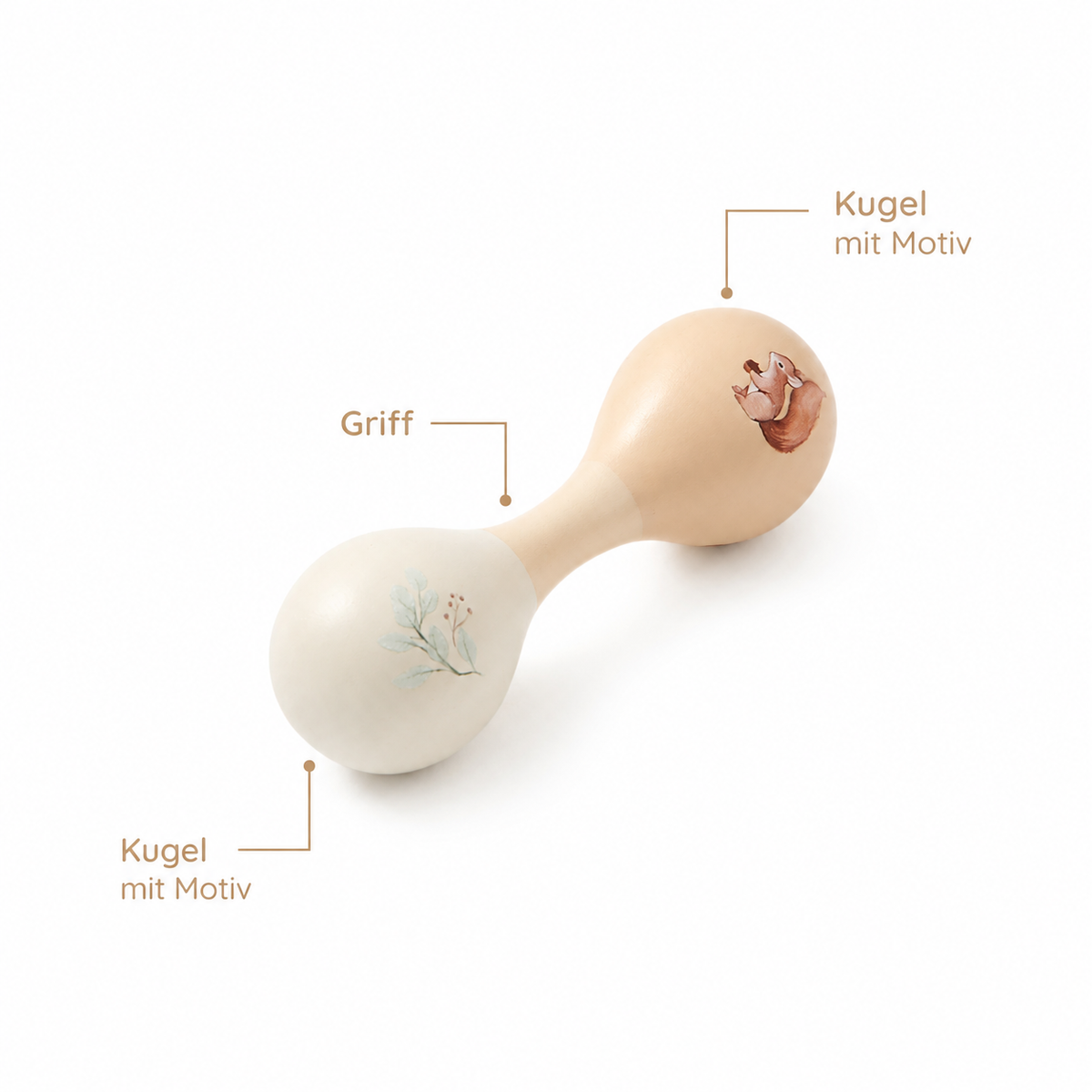 Montessori-Maracas aus Holz - Pointe des choses