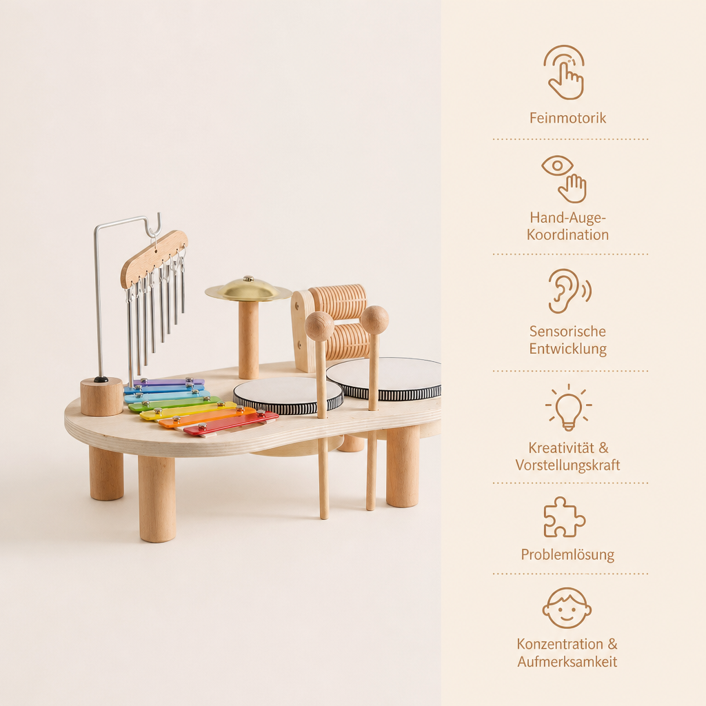 Montessori-Musikinstrumente-Set aus Holz - Avec Bénéfices