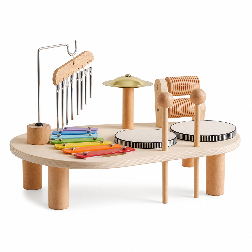Montessori-Musikinstrumente-Set aus Holz - PackShot Principal