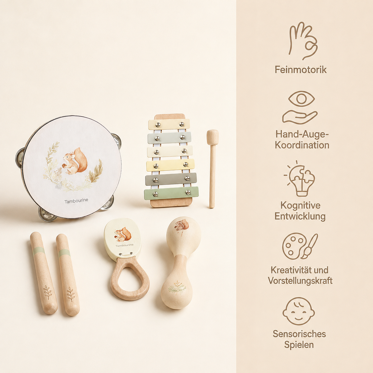 Montessori-Musikinstrumente-Set für Babys - Avec Bénéfices Bild