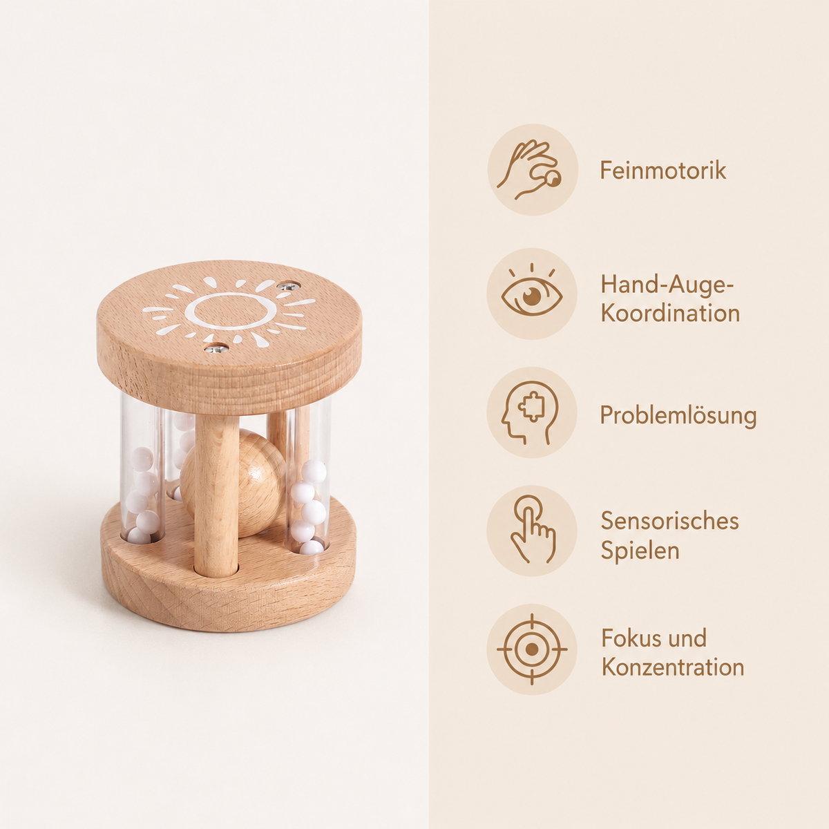Montessori-Musikrassel aus Holz - Avec Bénéfices