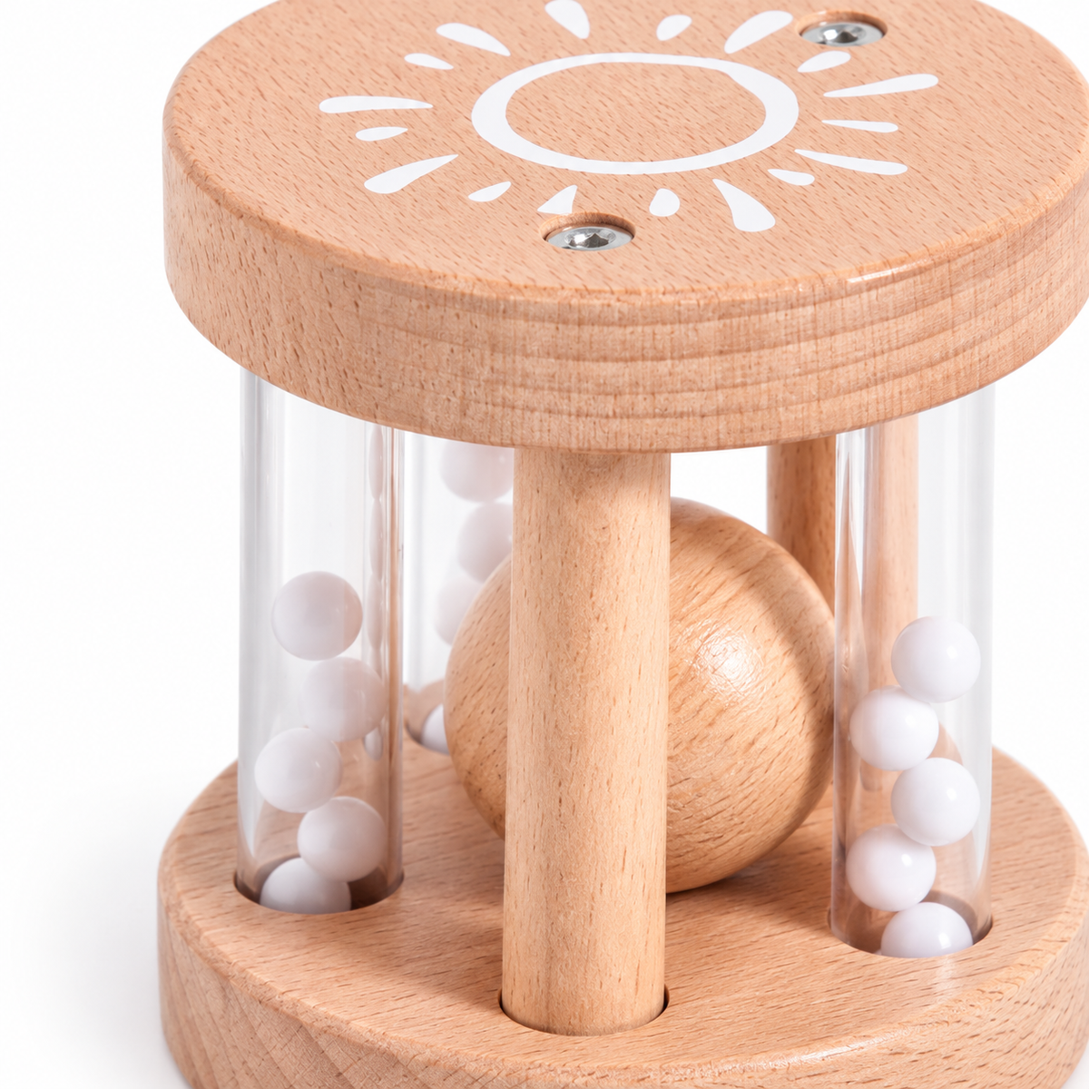 Montessori-Musikrassel aus Holz - Close up