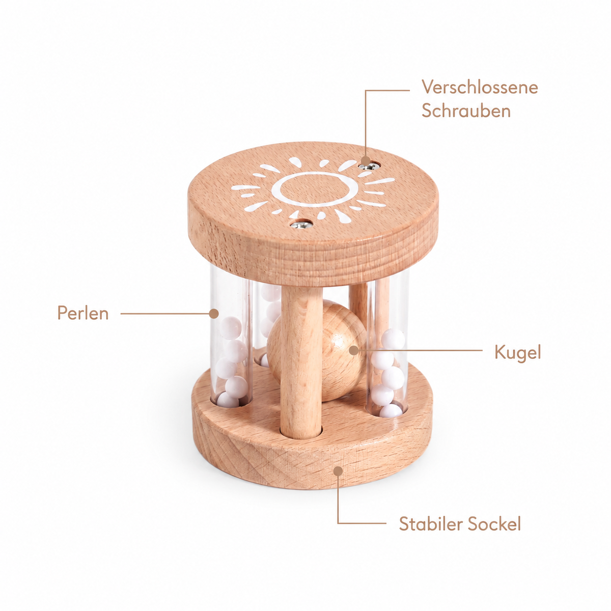Montessori-Musikrassel aus Holz - Pointe des choses