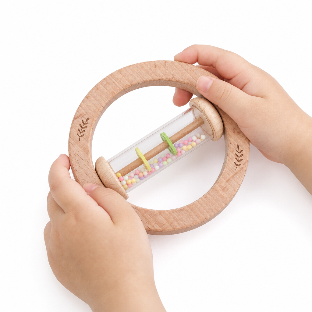 Montessori-Regenrassel aus Holz für Babys - Entrain de jouer, mais avec les caractéristiques