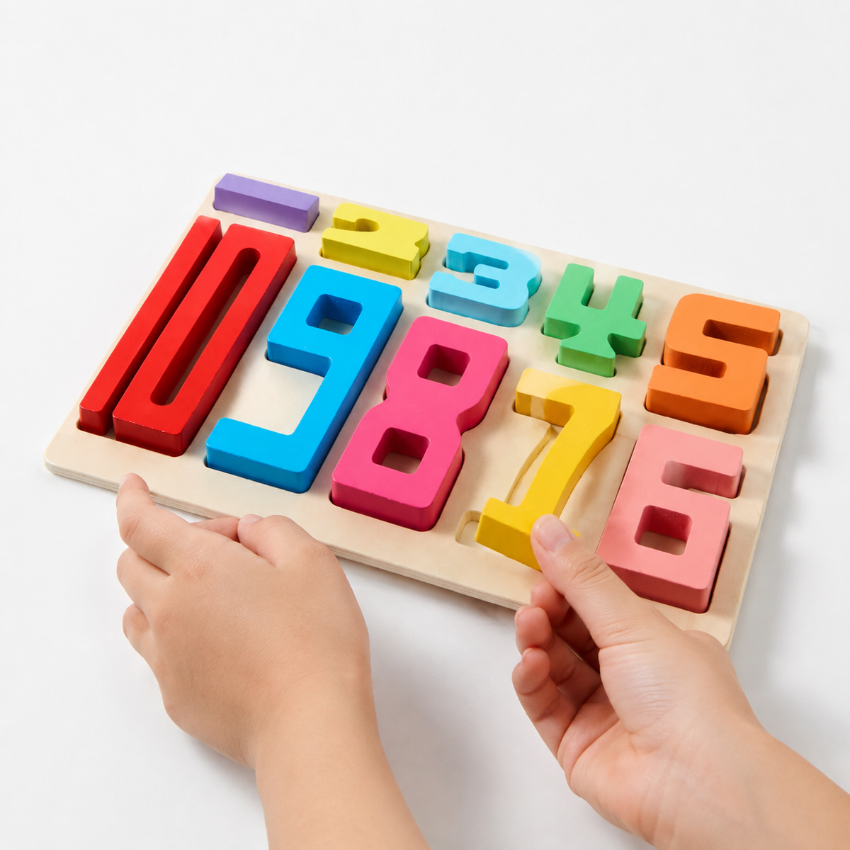 Montessori-Zahlenpuzzle mit 10 Holzteilen - Entrain de jouer, mais avec les caractéristiques