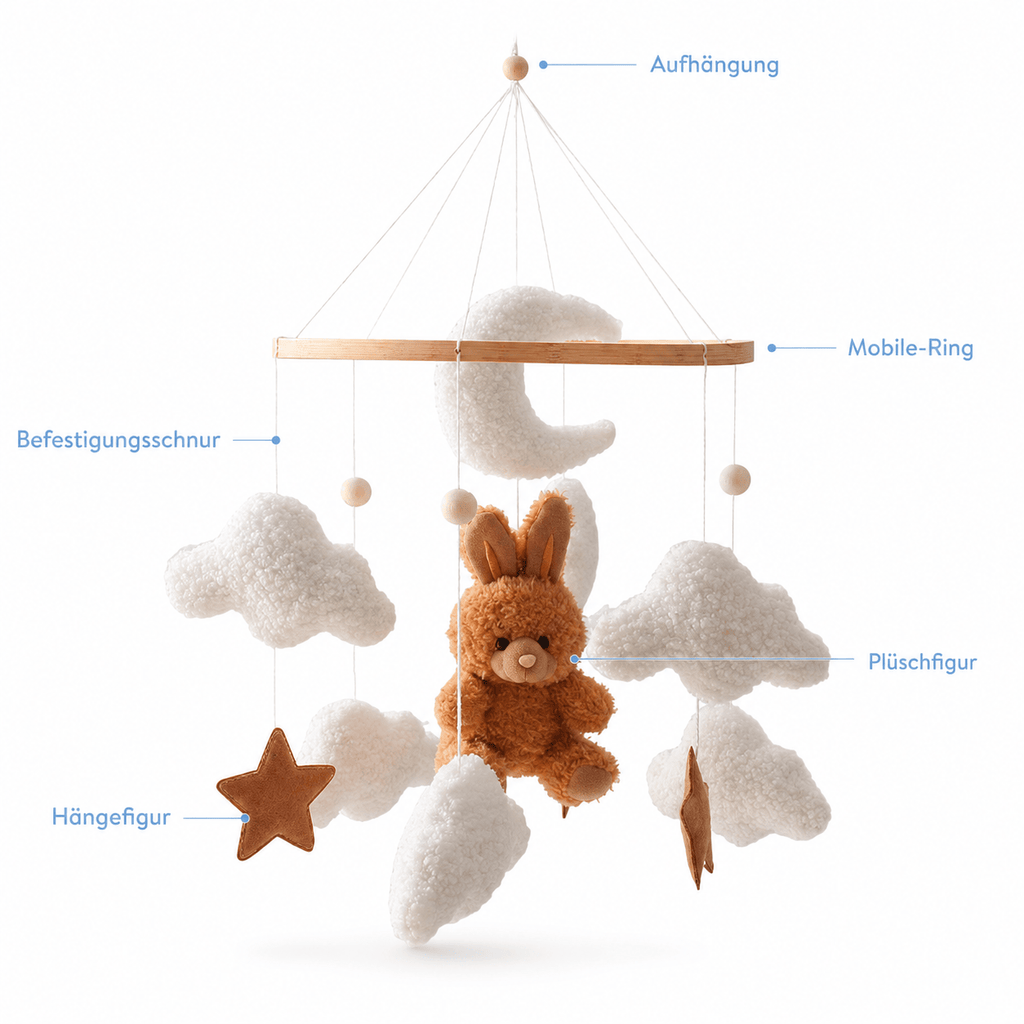 Montessoriland Baby-Mobile mit Hase und Wolken