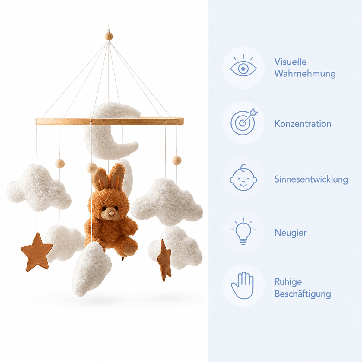Montessoriland Baby-Mobile mit Hase und Wolken Bild