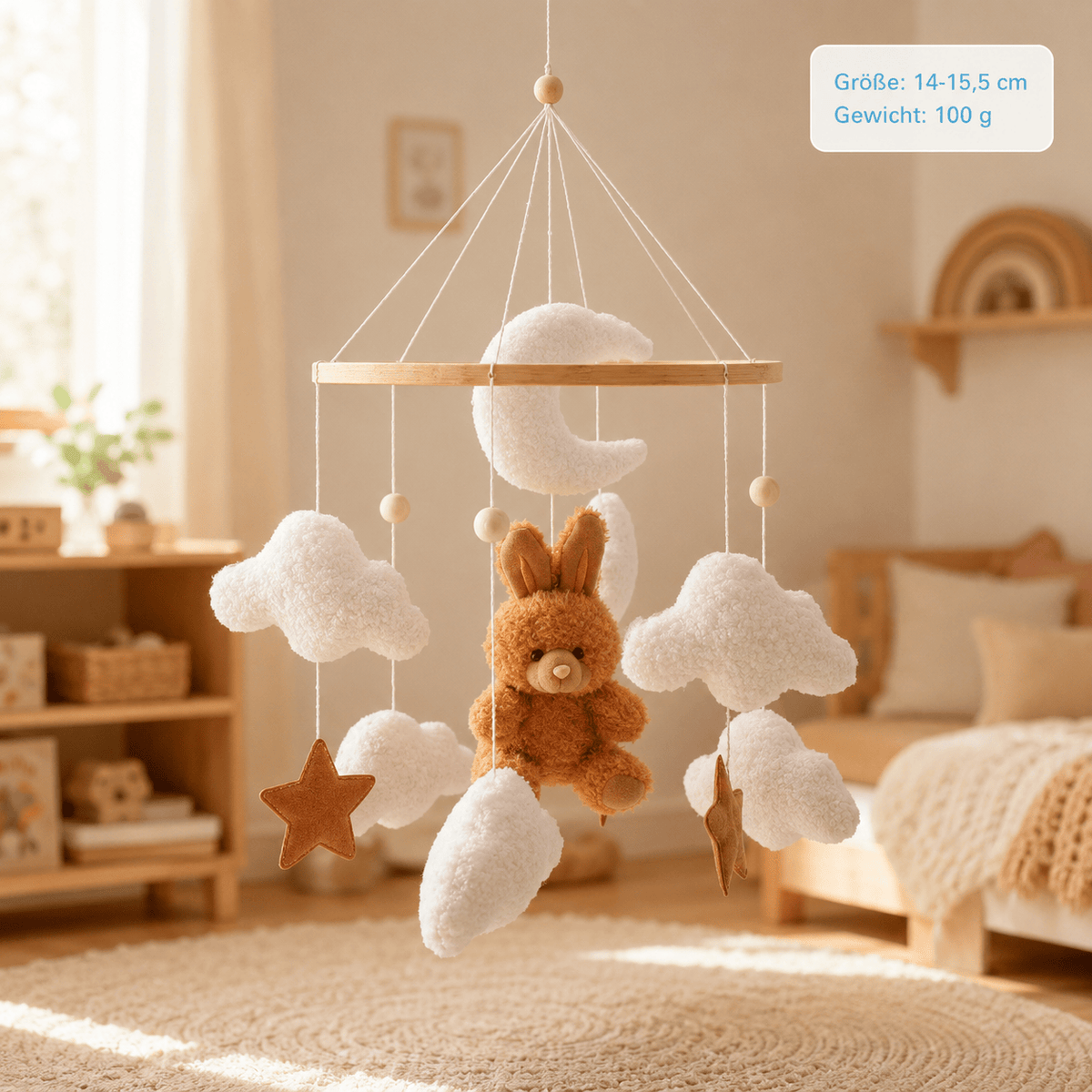 Montessoriland Baby-Mobile mit Hase und Wolken