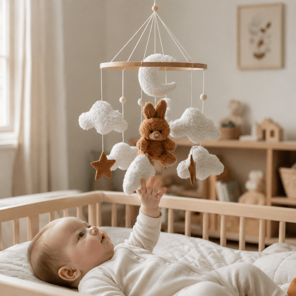 Montessoriland Baby-Mobile mit Hase und Wolken Bild
