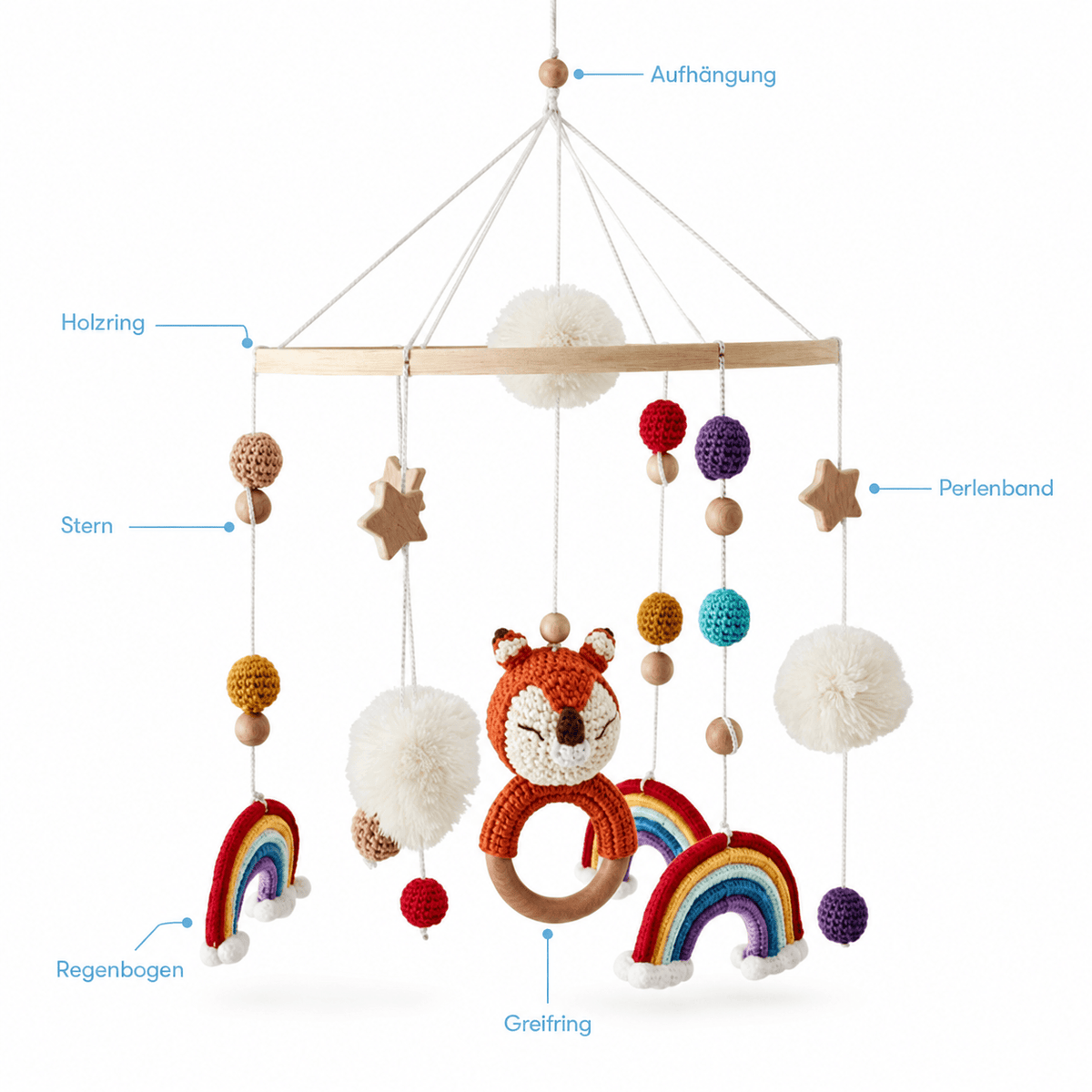 Montessoriland Babymobile mit Fuchs und Regenbogen