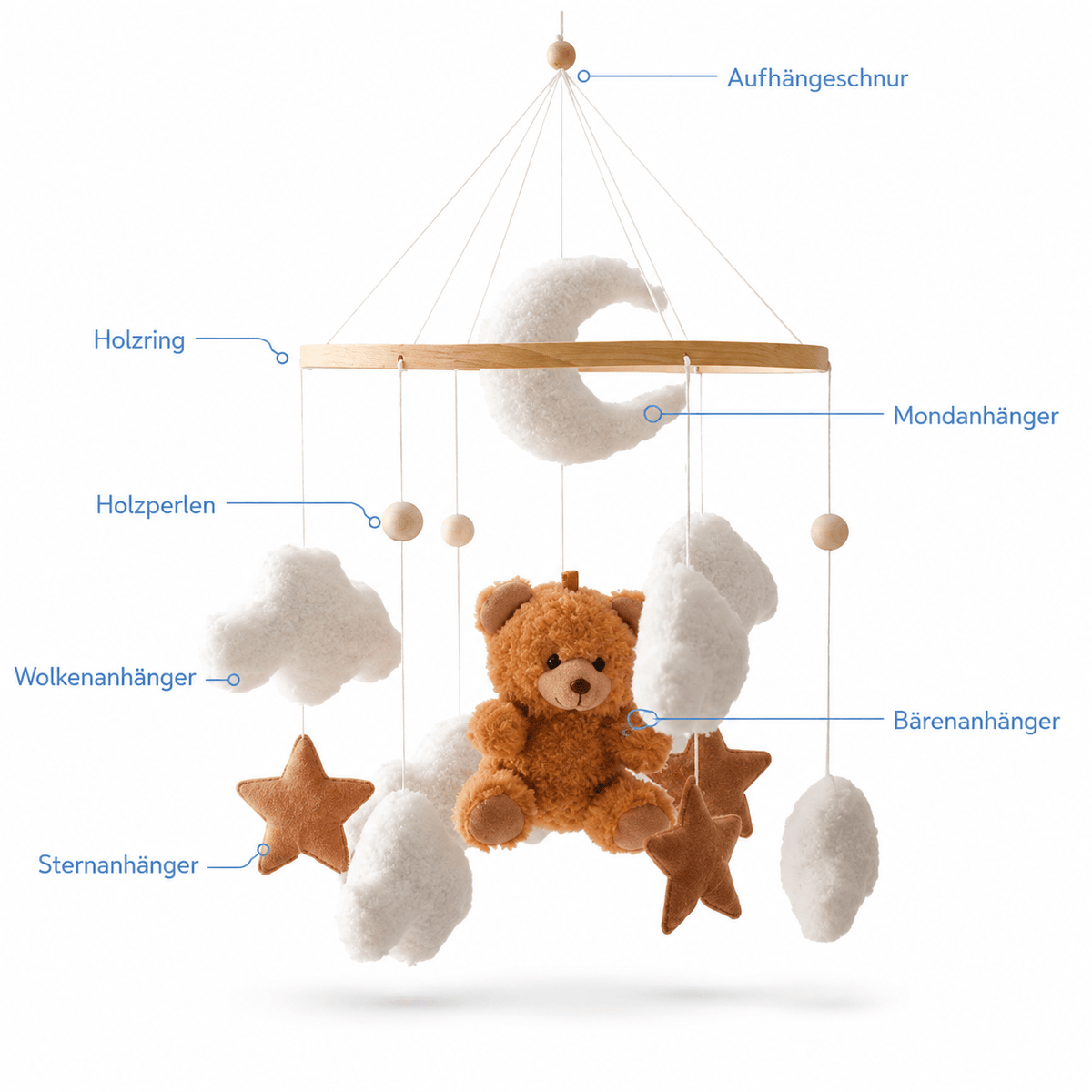Montessoriland Babymobile mit Teddybär und Mond