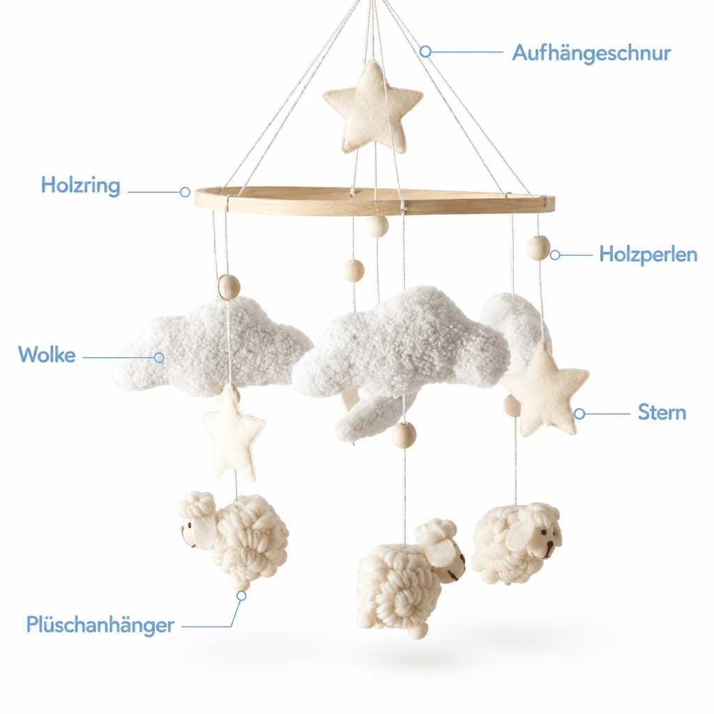 Montessoriland Babymobile mit Wolken und Schafen