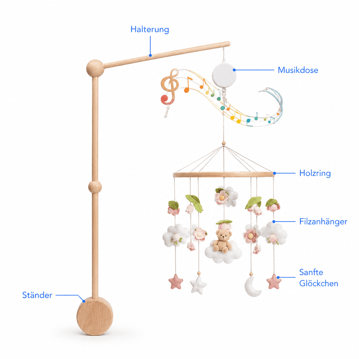 Montessoriland Montessori-Babymobile mit Blumen