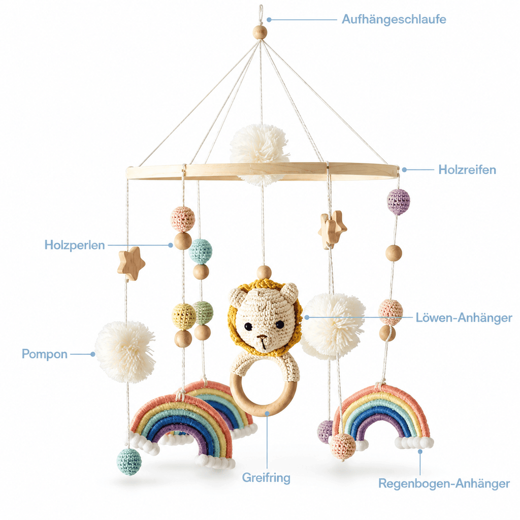 Montessoriland Montessori-Babymobile mit Löwe und Regenbogen