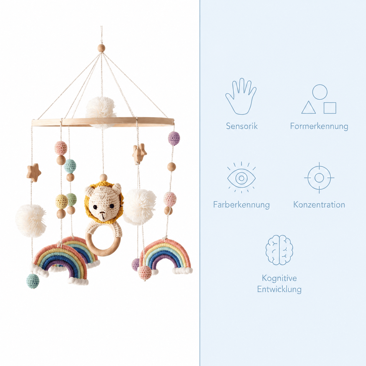 Montessoriland Montessori-Babymobile mit Löwe und Regenbogen