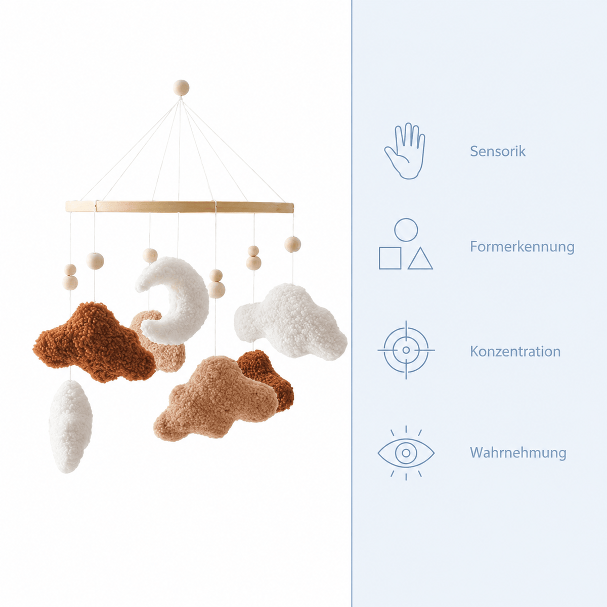Montessoriland Montessori-Babymobile mit Mond und Wolken