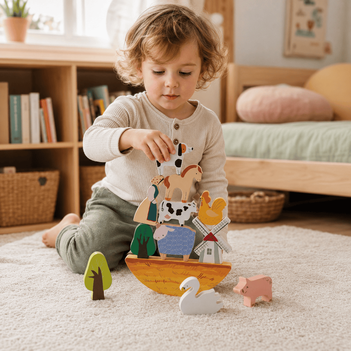 Montessoriland Montessori-Balancierspiel mit Bauernhoftieren Bild