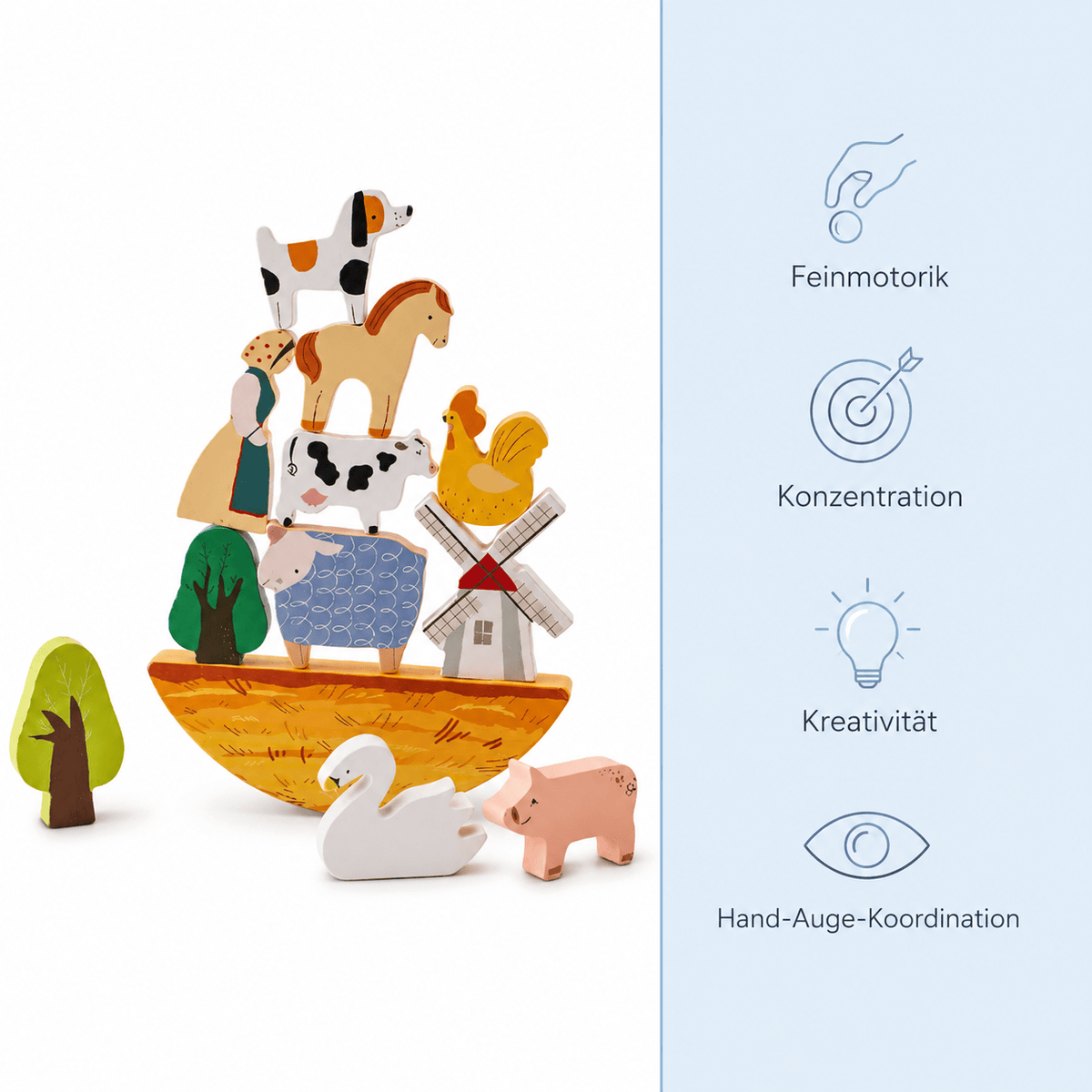 Montessoriland Montessori-Balancierspiel mit Bauernhoftieren