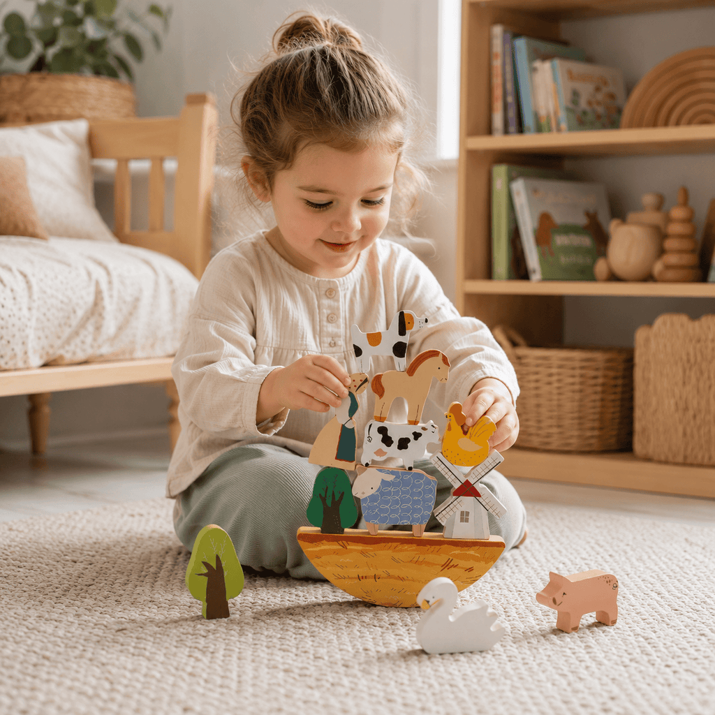 Montessoriland Montessori-Balancierspiel mit Bauernhoftieren