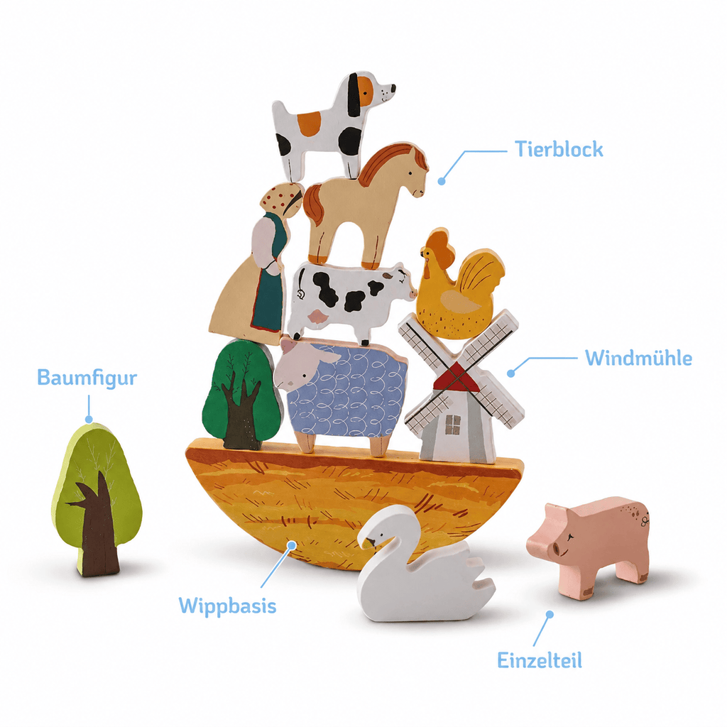 Montessoriland Montessori-Balancierspiel mit Bauernhoftieren