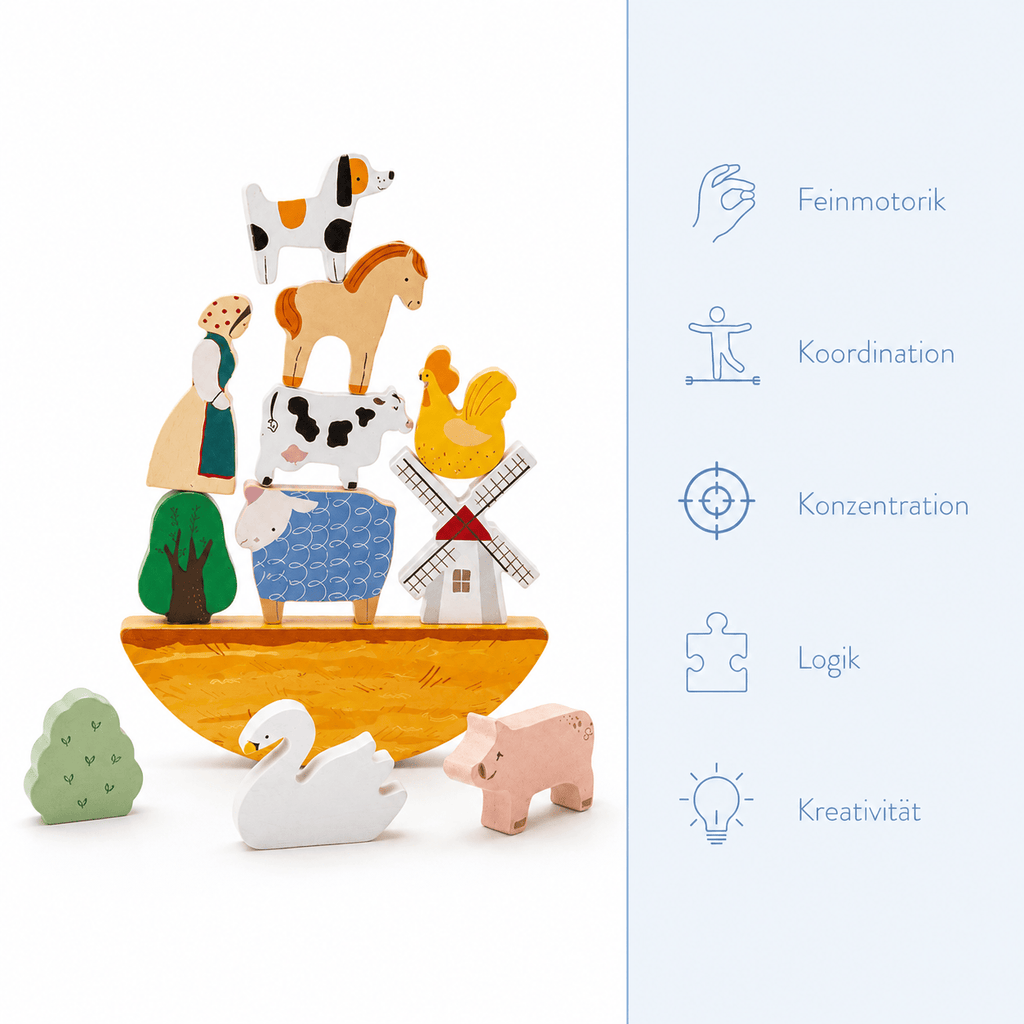 Montessoriland Montessori-Balancierspiel mit Bauernhoftieren