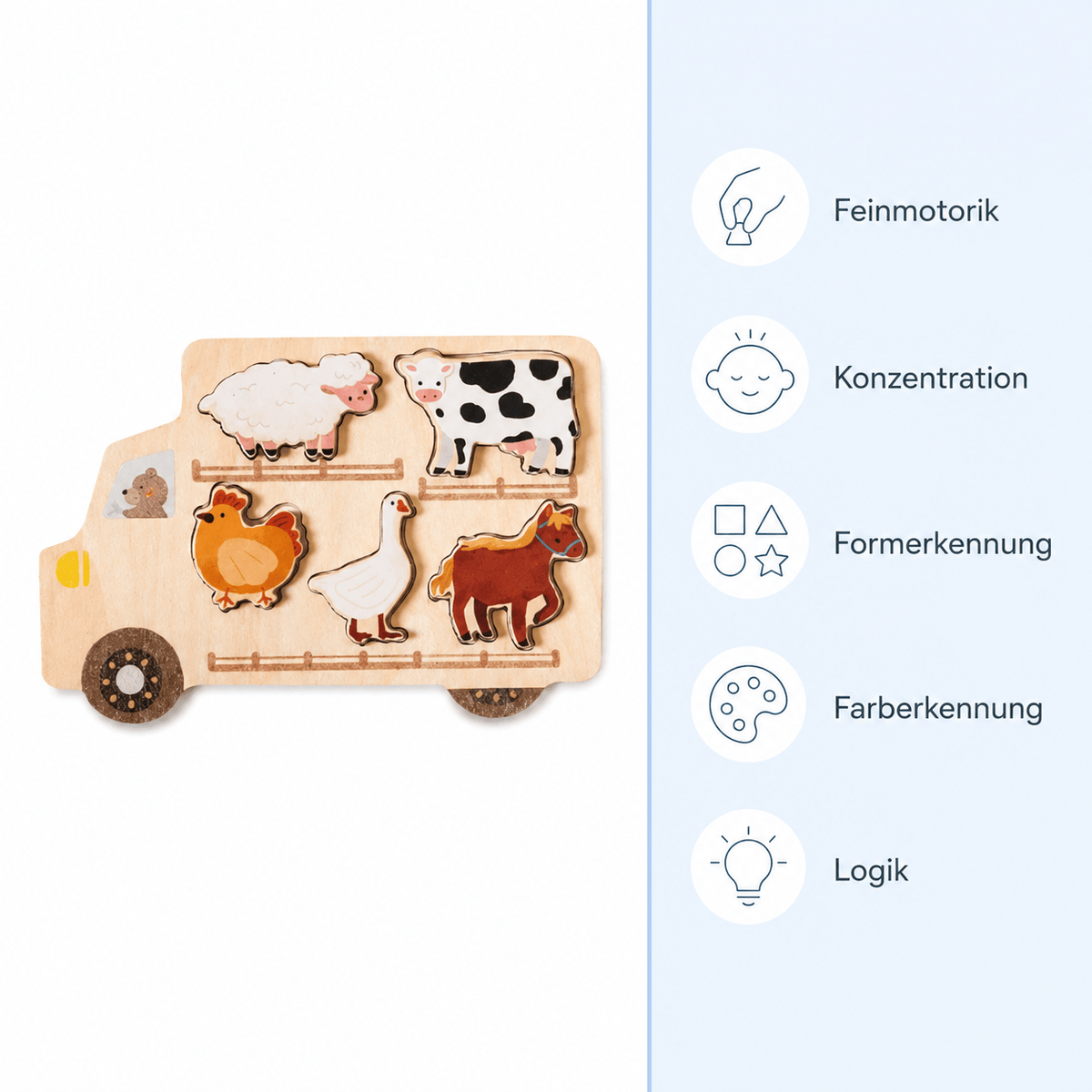 Montessoriland Montessori-Bauernhofpuzzle