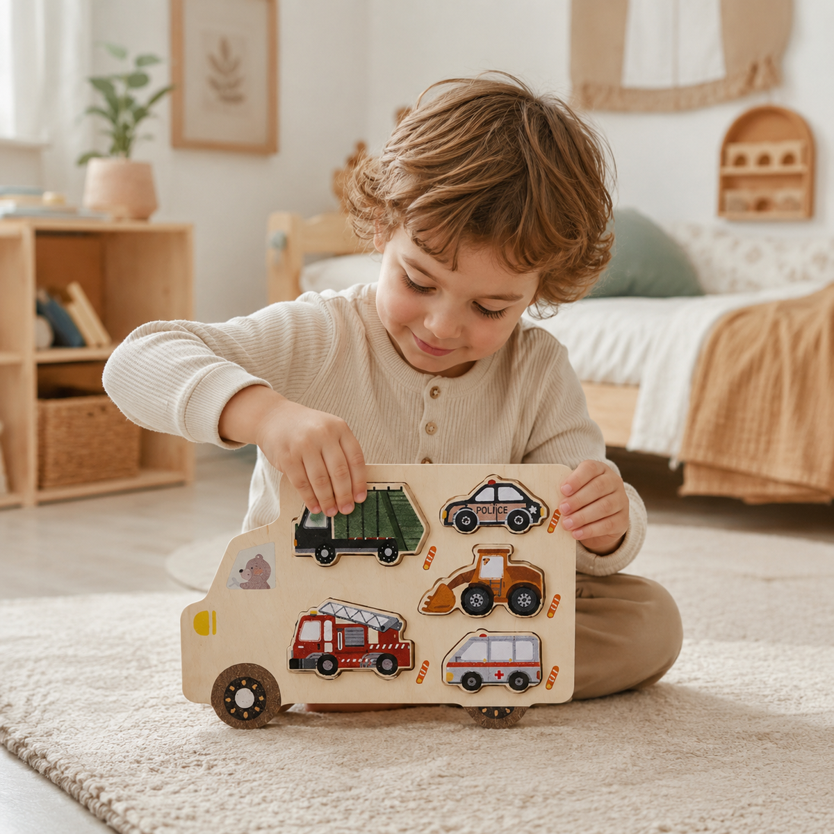 Montessoriland Montessori-Fahrzeugpuzzle Bild