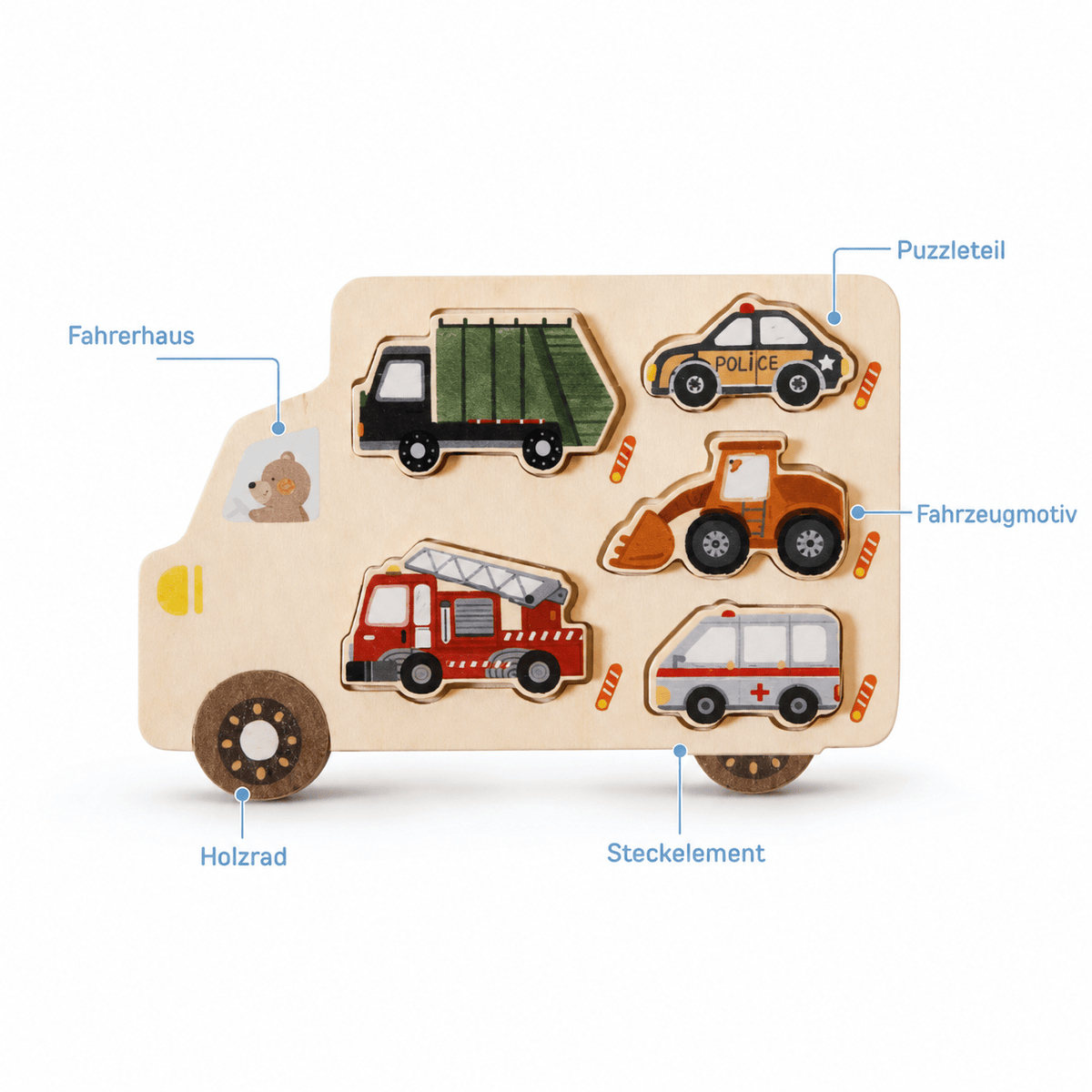 Montessoriland Montessori-Fahrzeugpuzzle