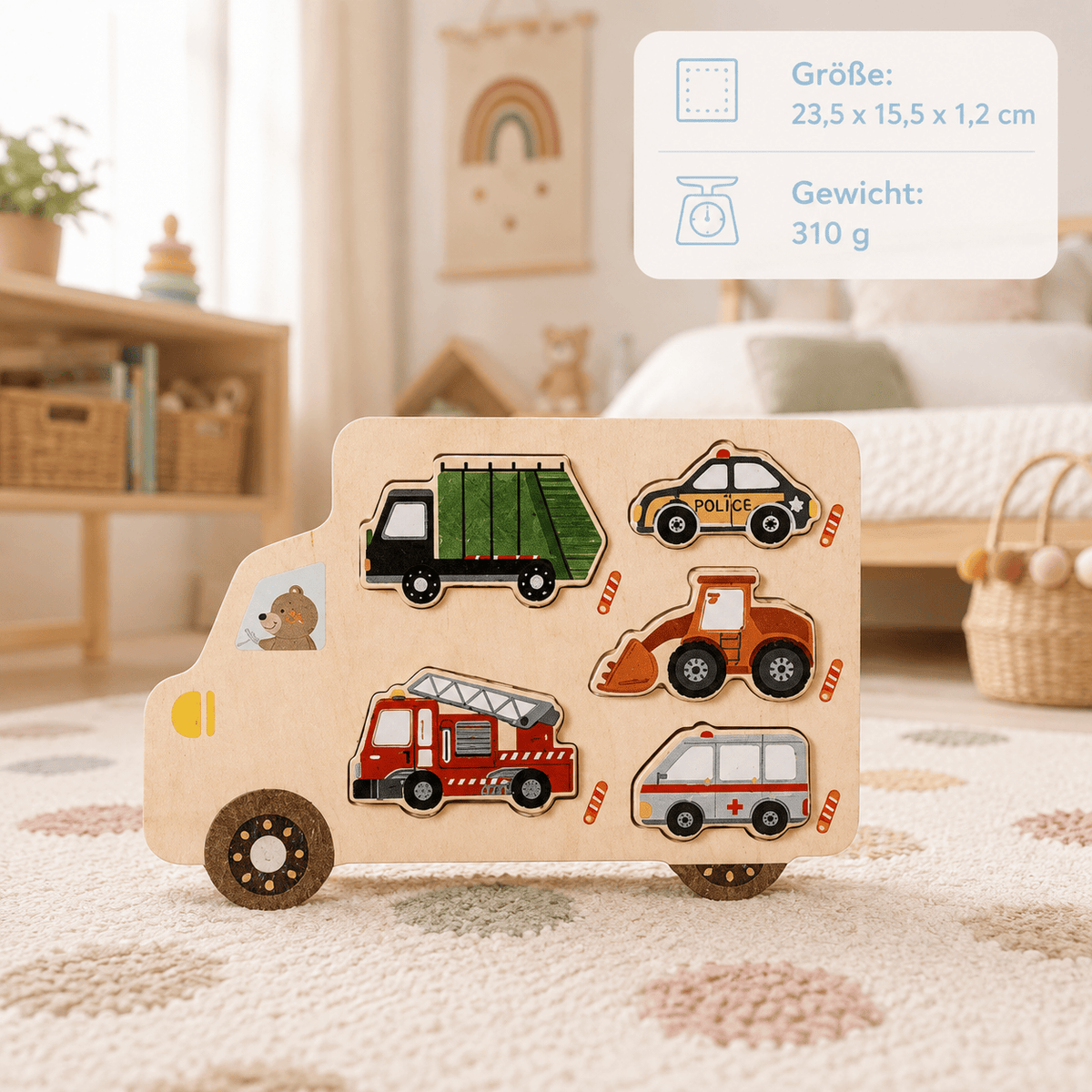 Montessoriland Montessori-Fahrzeugpuzzle